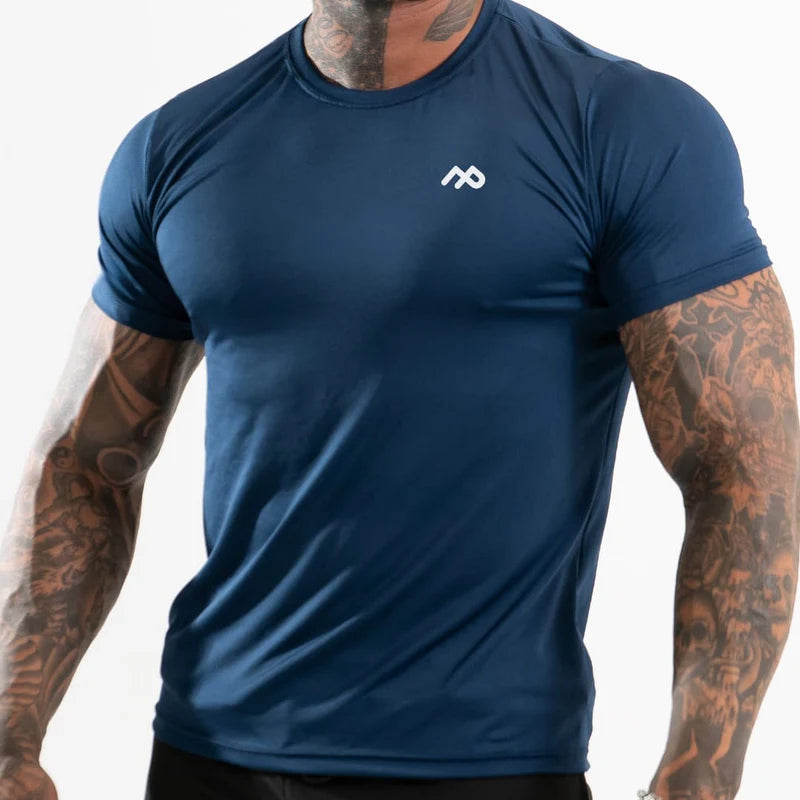 Camiseta Dry Fit Manga Curta Proteção UV50+ Azul