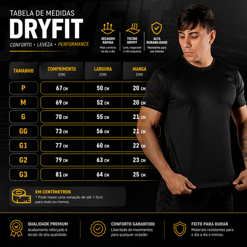 Kit 5 Camisetas DryFIT - Frete Grátis