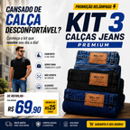 Kit Calças Jeans Premium - Frete Grátis - Skinny Corte tradicional Basico com Lycra