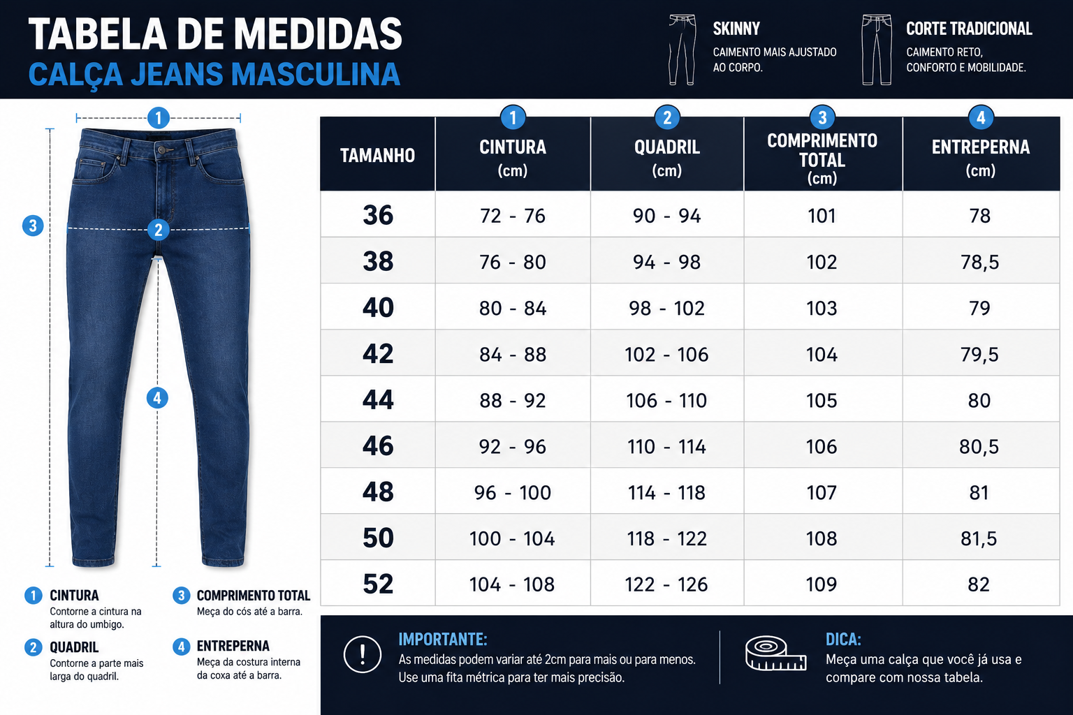 Kit 3 Calças Jeans Masculina Premium Skinny Corte tradicional