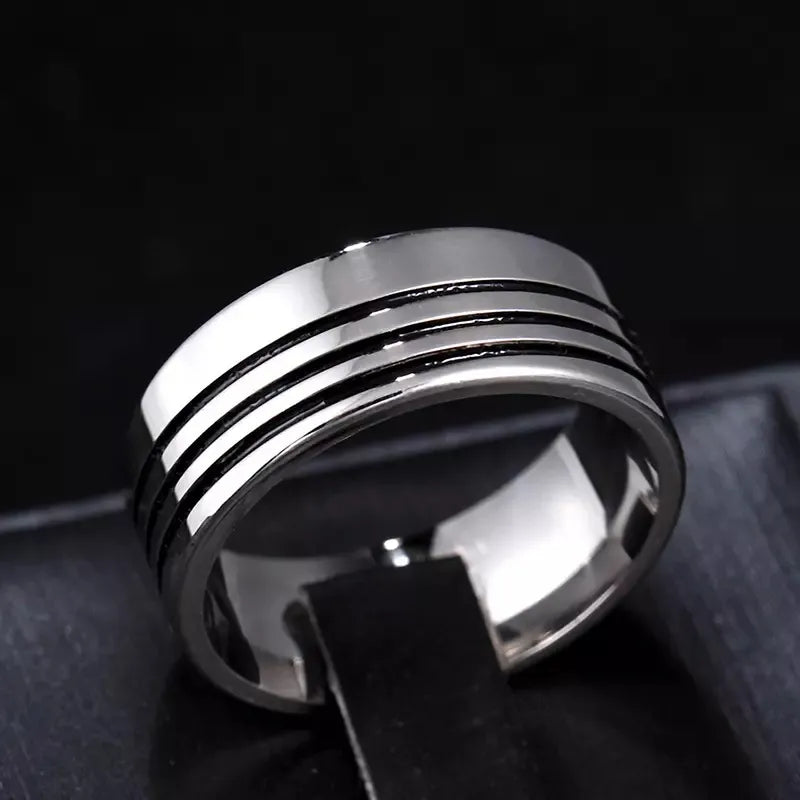 Anel Masculino de Aço Inox Line