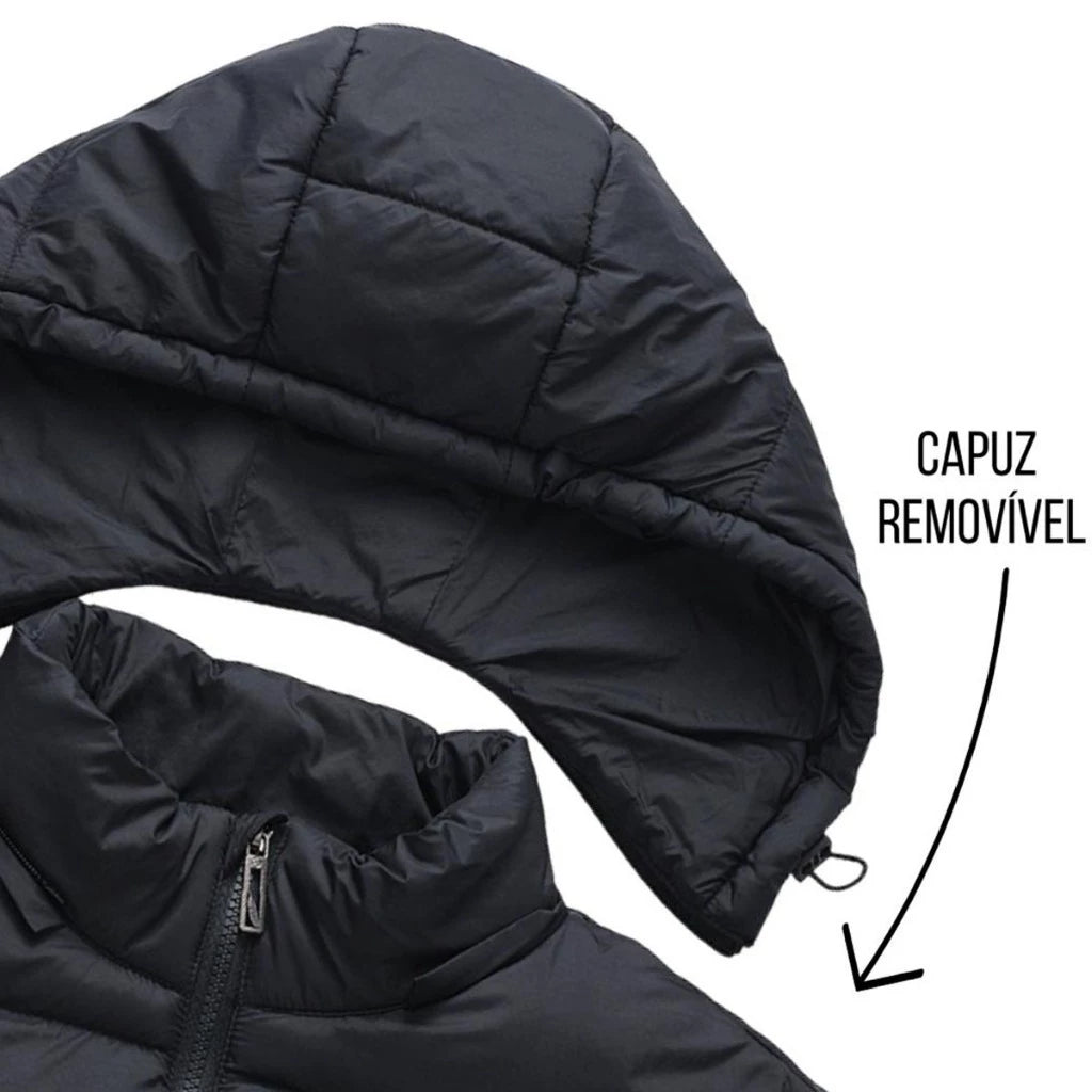 Jaqueta Puffer Corta Vento Nylon Frio Reforçada