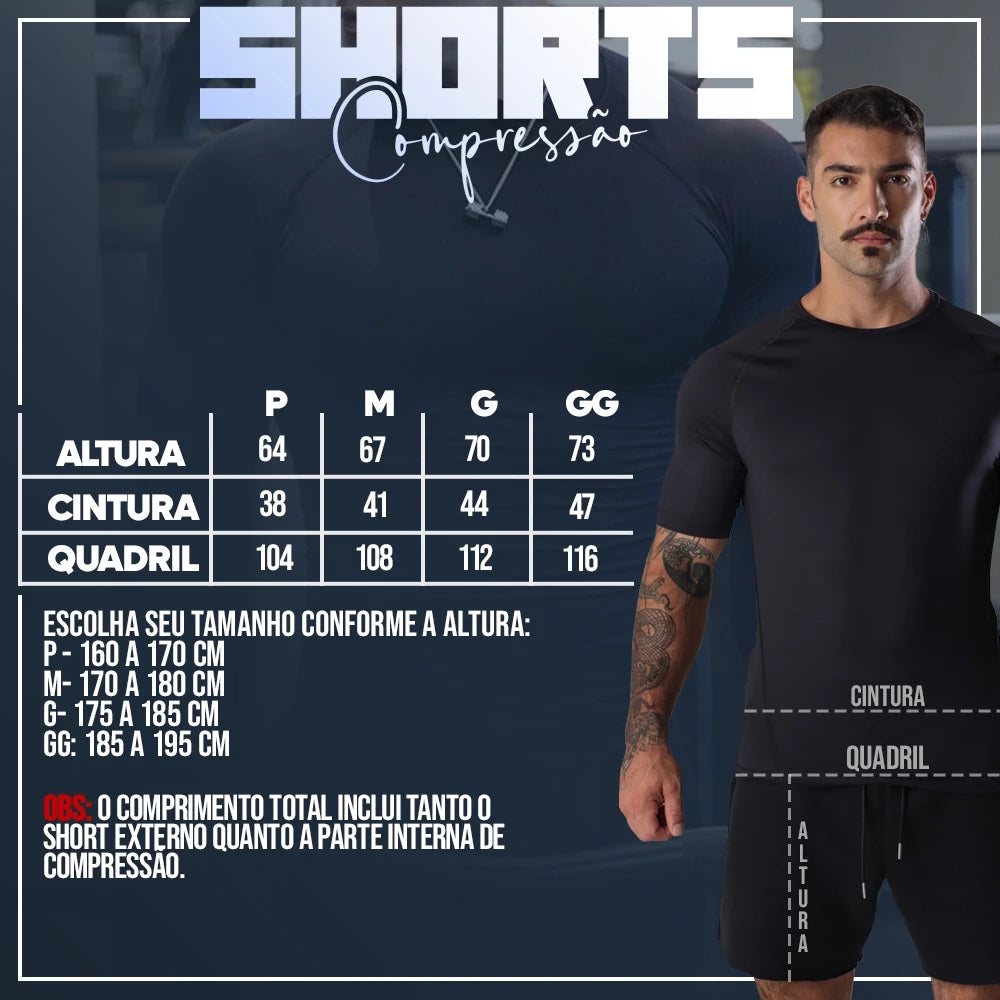 Short Compressão Esportivo 2 em 1 Berserk