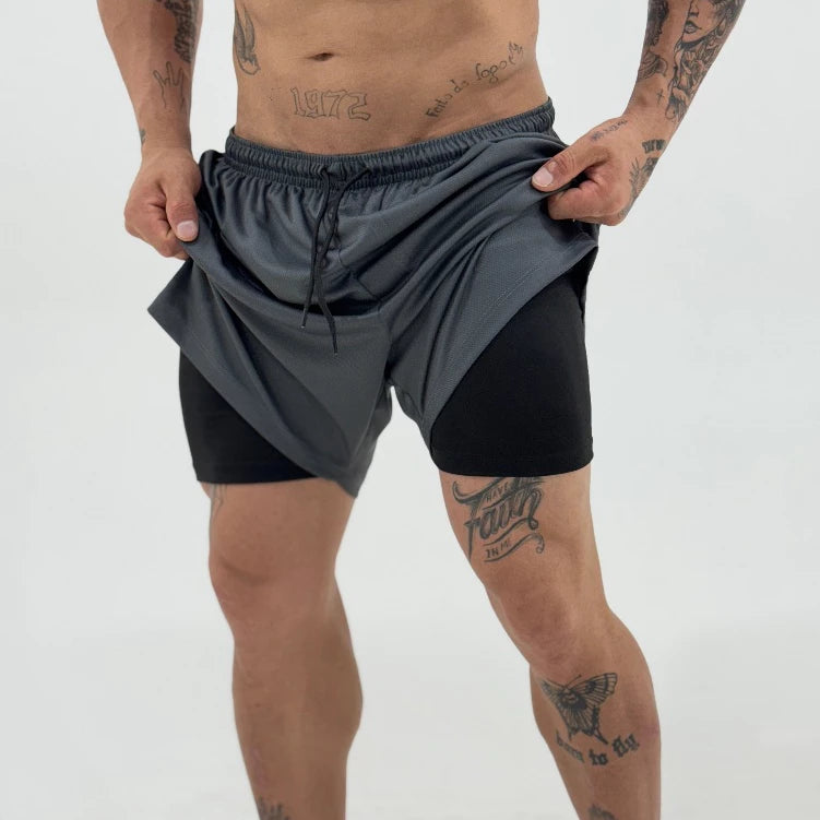 KIT 3 Shorts 2 em 1 Masculino Dry Fit
