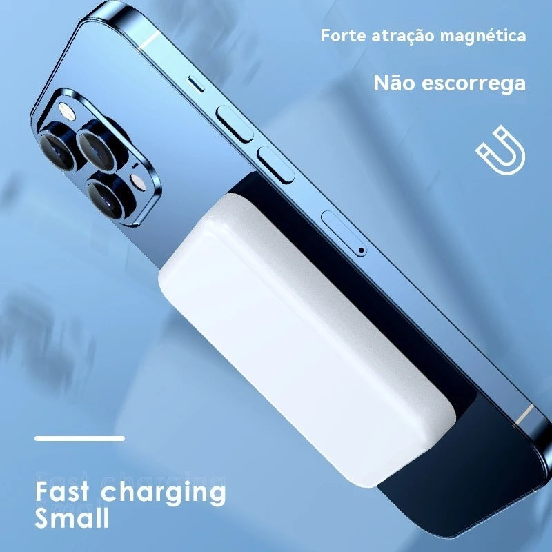Carregador Portátil Indução para iPhone/Android Magsafe Sem fio Bateria Carga 5000mAH/10000mah