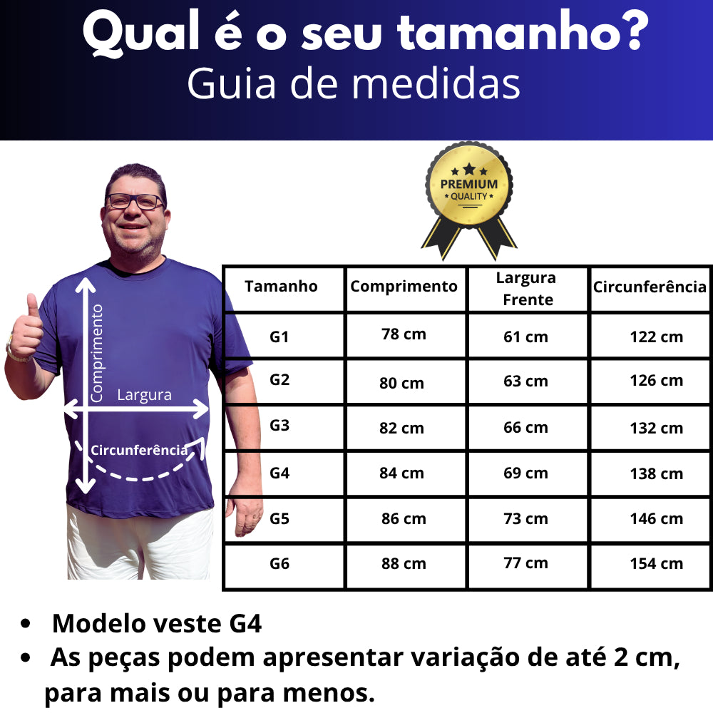 Kit 5 Camisetas DryFIT Plus Size - Frete Grátis