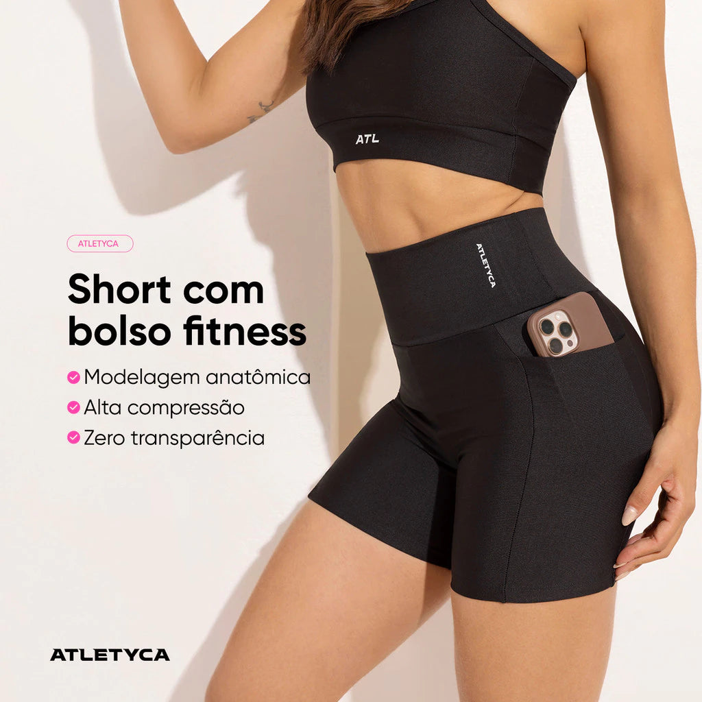 Short Feminino Fitness com Bolso