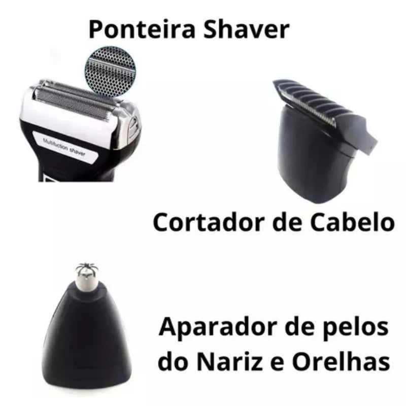 Maquina De Barbear Aparador e Depilador de Pelos Elétrico 3 Em 1